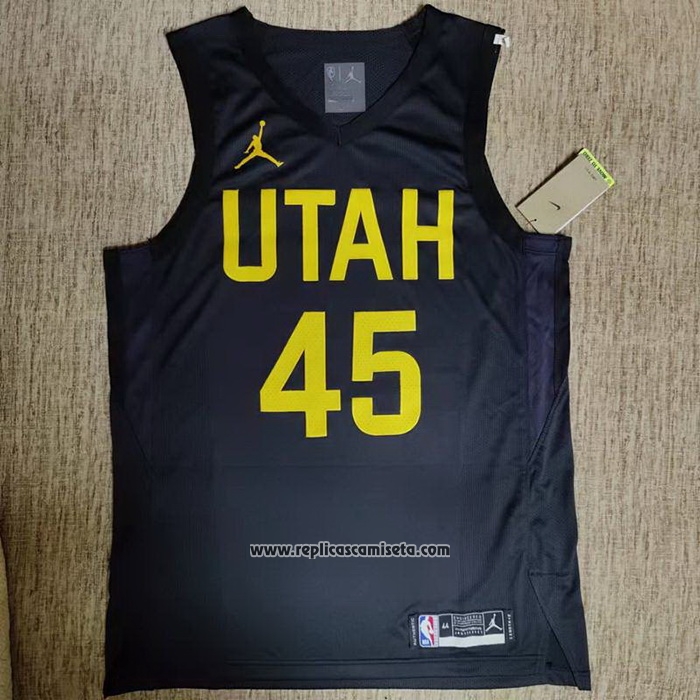Camiseta Utah Jazz Donovan Mitchell #45 Statement Autentico 2022-23 Negro